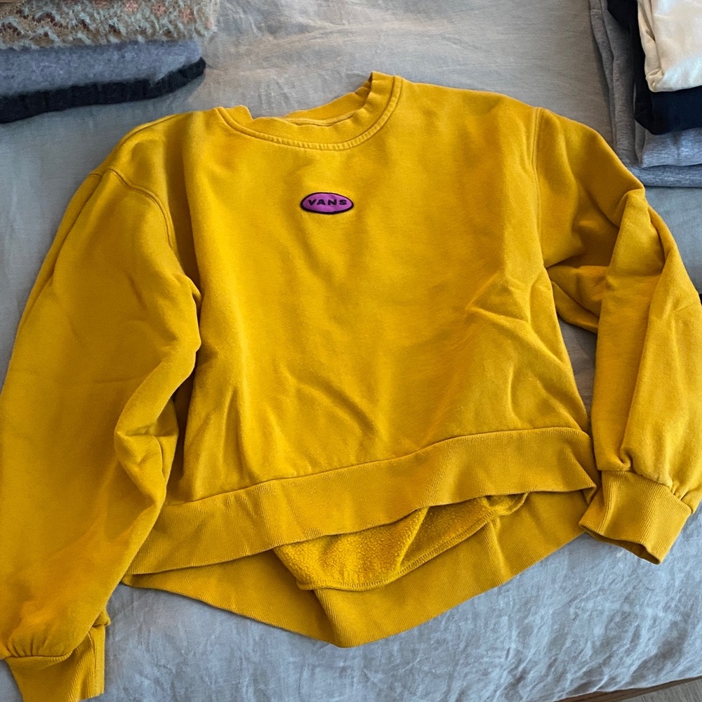 Vans Golden Yellow Cropped Crewneck Sweatshirt